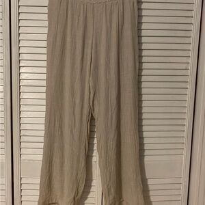 New Directions Cream Wide Leg Pants
